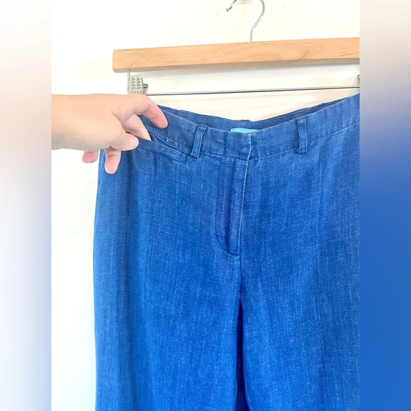 J. McLaughlin Blue Lightweight Linen Trouser Slacks Straight Leg Pants Size 2 - Picture 4 of 9